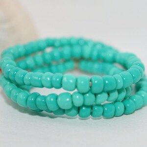 Handmade Beads, Vintage Beads, Retro Beads, Ethno Beads, turquoise, strand approx. 30 cm, bead size 4 mm