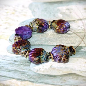 Lampwork Beads, glass beads, artist beads, multicolor, handmade glass beads, lampwork beads, handmade set, shells