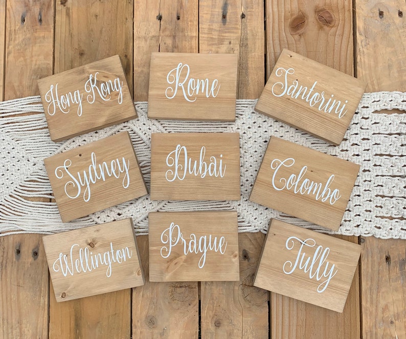 Rustic Freestanding Wooden Wedding Table Names/Wedding Table Etsy
