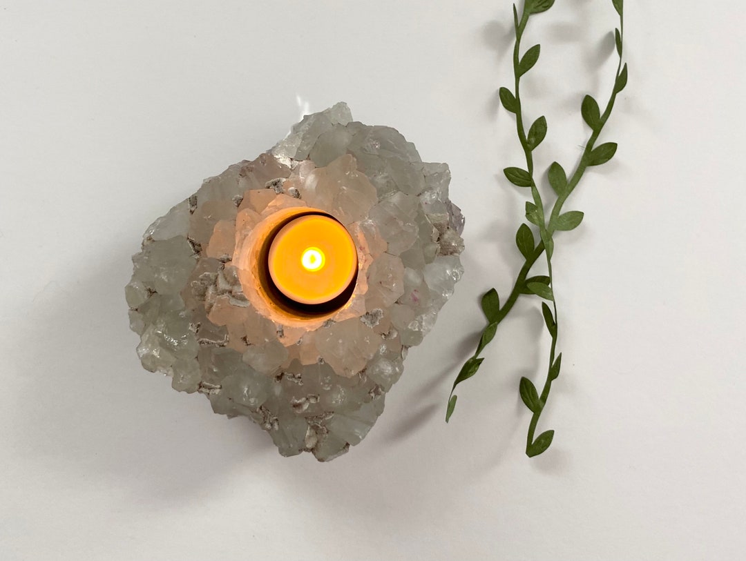 Quartz Crystal Candle Holder Etsy