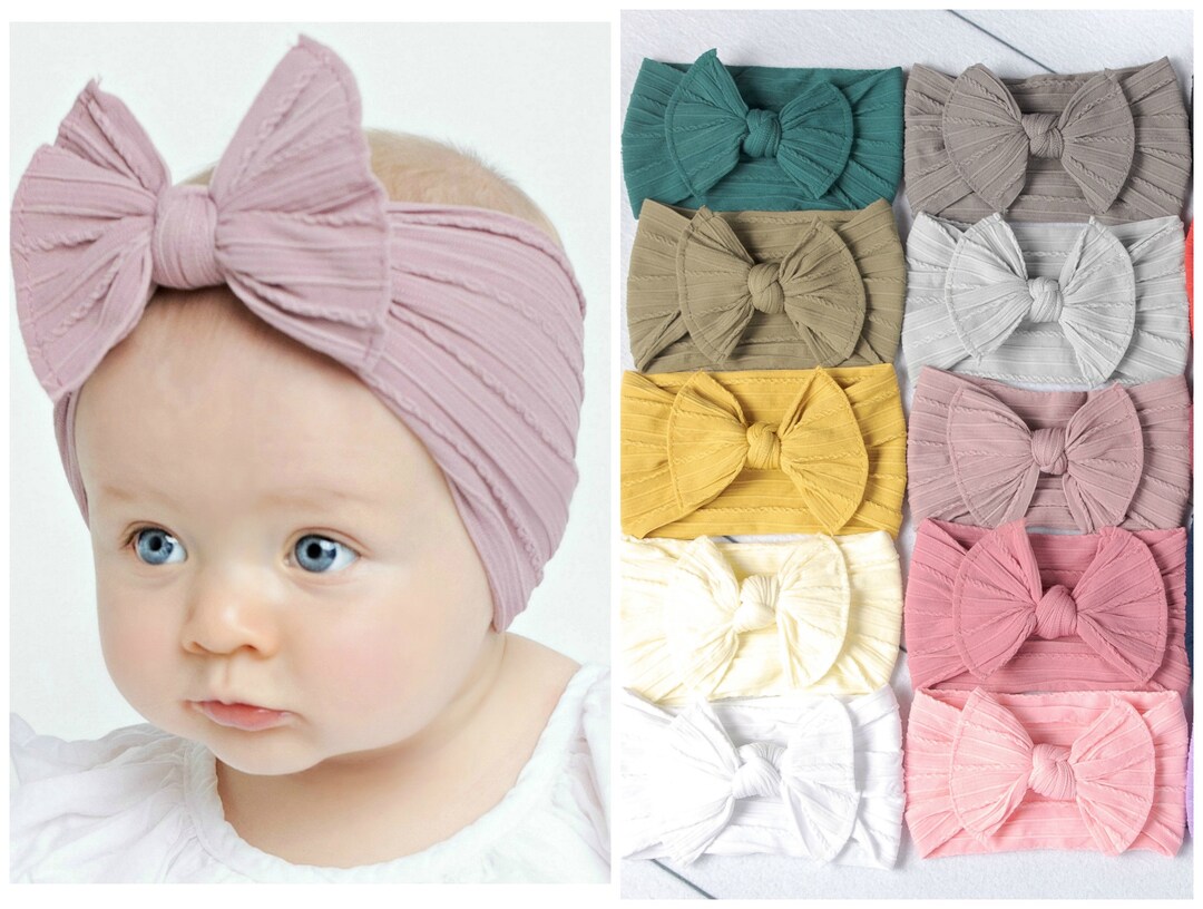 Nylon Baby Headband, Top Knot Bow Headband, Nylon Baby Head Wrap, CABLE