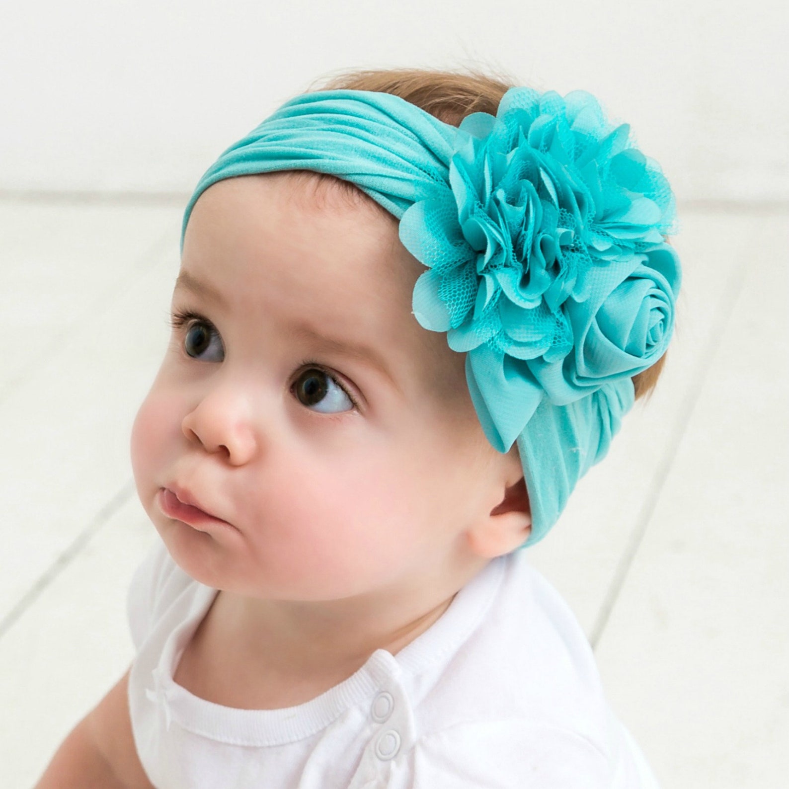 Baby Headband Floral Nylon Headbands Baby Girl Headbands Etsy