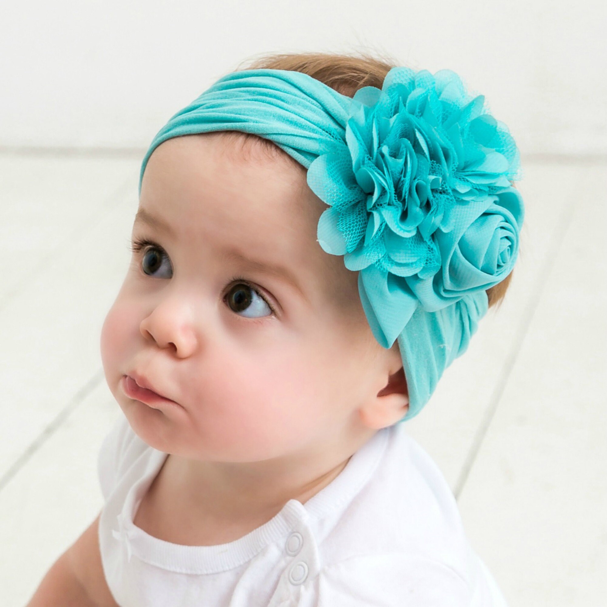 Baby Headband Floral Nylon Headbands Baby Girl Headbands | Etsy