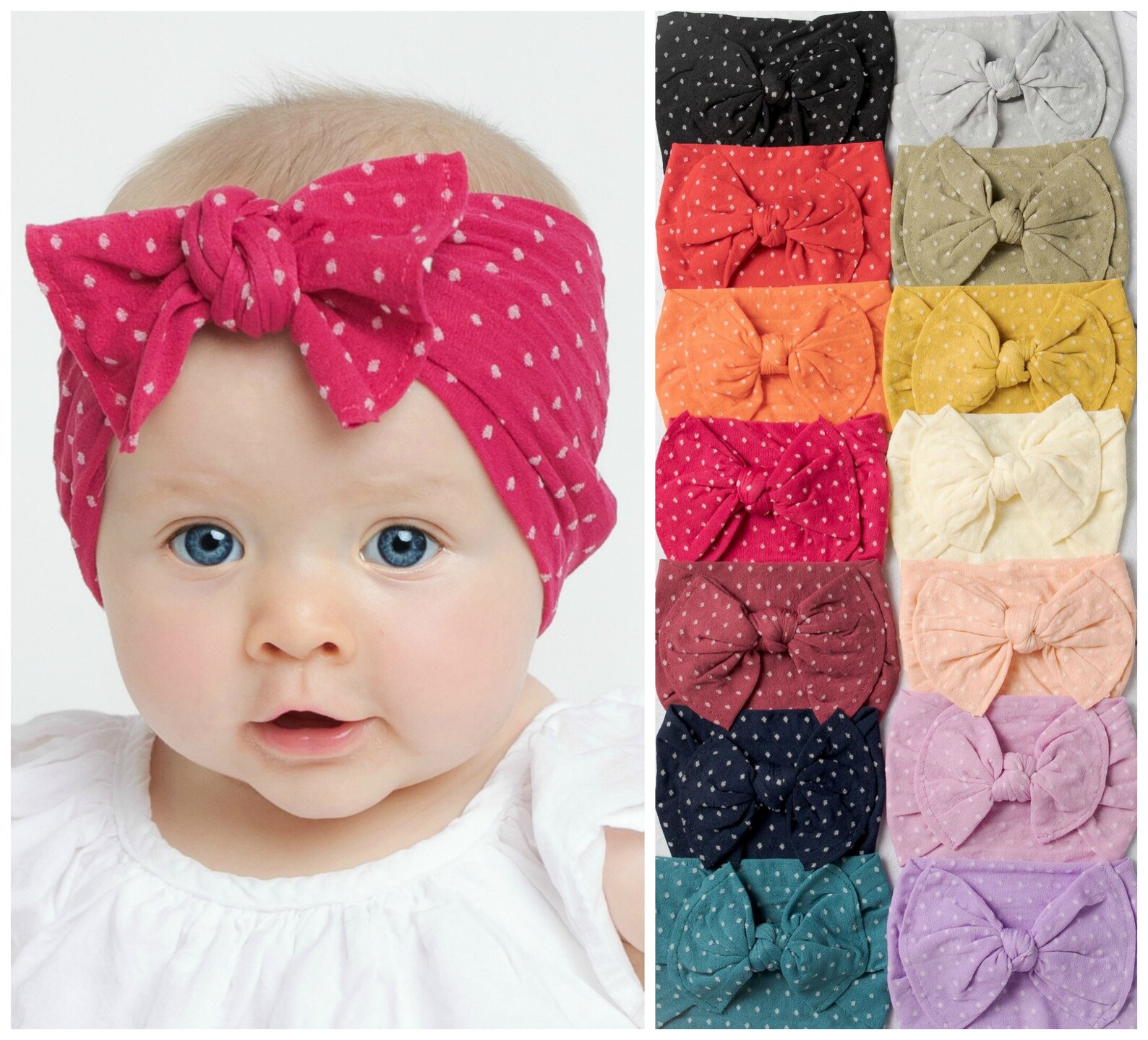 Nylon Baby Headband Top Knot Bow Headband Nylon Baby Head Etsy