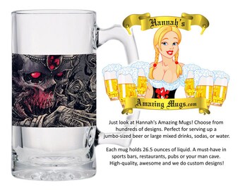 Beer Mug - Beserk Collector Design - 26.5 oz Jumbo Size - FREE SHIPPING