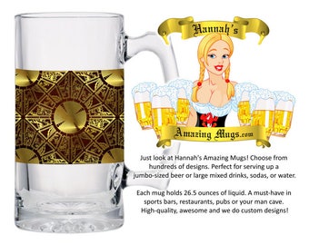 Beer Mug - HELLRAISER Design - 26.5 oz Jumbo Size - FREE SHIPPING