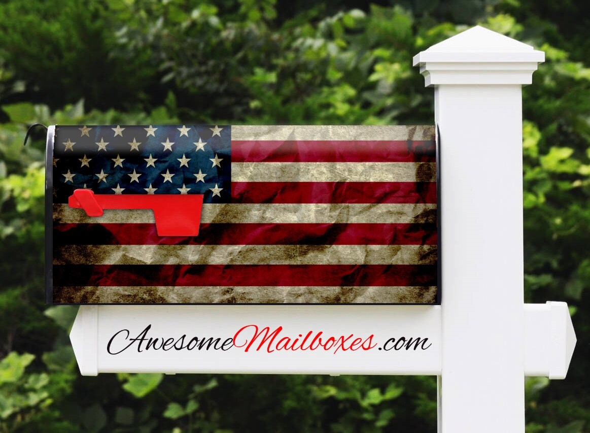Awesome Mailbox Flag Wrinkle Design Metal Post Mount and Etsy