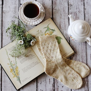 Wildflowers & Honeycomb Socks - Knitting Sock Pattern PDF
