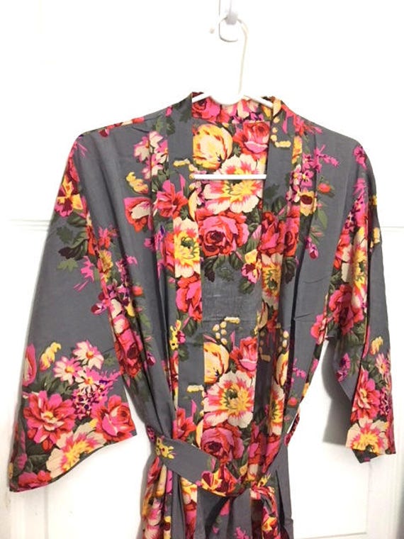SALE Floral Bride Cotton robes Regular size Plus Size 2XL Etsy