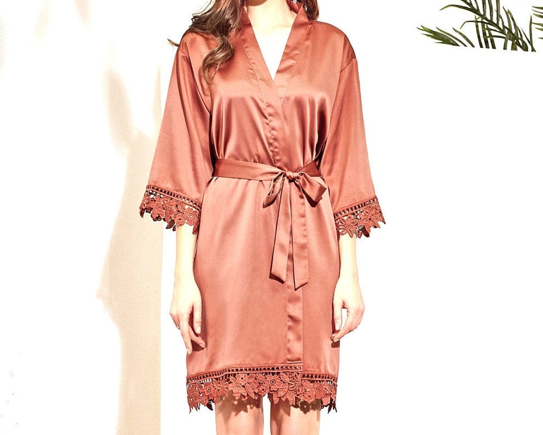 SALE Rust Color Robe Burnt Orange Robe Terra Cotta Color Robe Maple Red