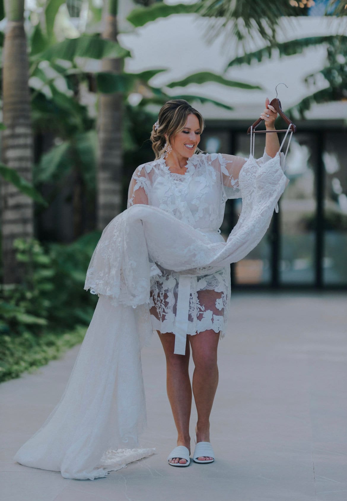 White lace dressing gown cheap