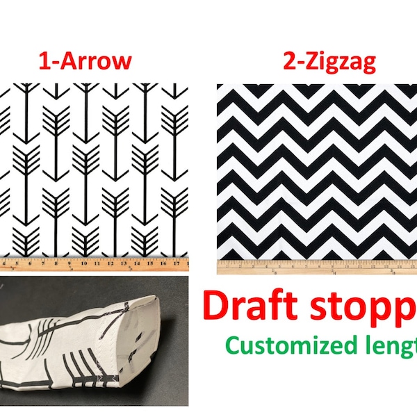 SALE DOOR/window Draft Stopper Blocker Zigzag, Black Arrow Window Draft stopper Wind Blocker Window snake Custom size Empty stopper