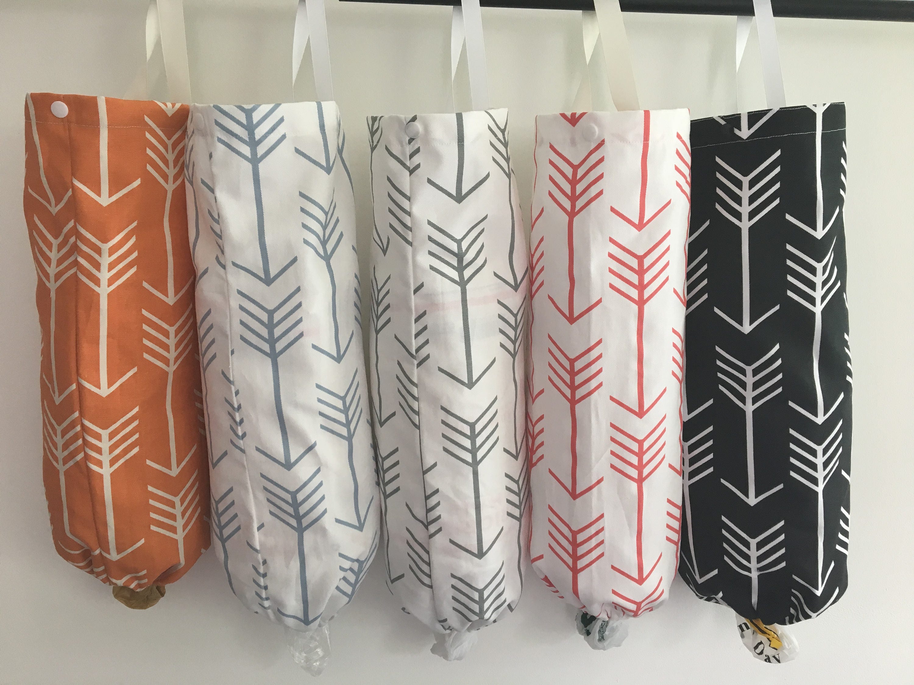 Grocery bag holders - Plastic bag holders - Kitchen organizer -  Fabr…