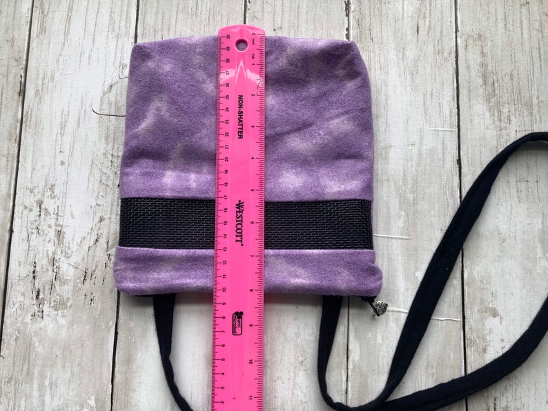 Sugar Glider Bonding Pouch, Small 8 by 8 Zipper Pouches, Lilac Tie Dye Print image 7