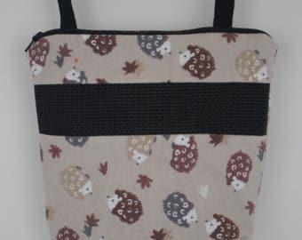 Sugar Glider Bonding Pouch, Zippered Pouches for Exotic Animals, Tan Hedgehog Flannel