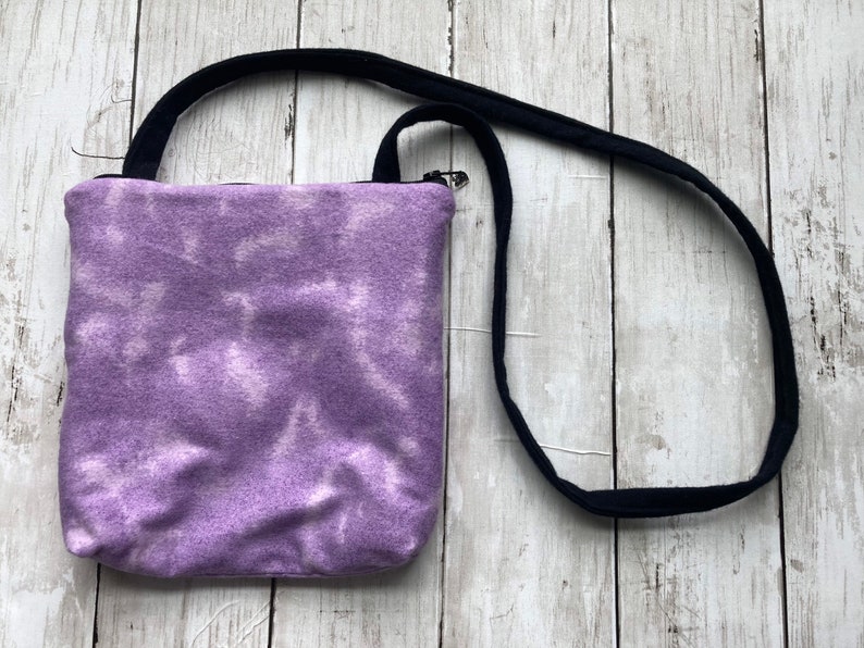 Sugar Glider Bonding Pouch, Small 8 by 8 Zipper Pouches, Lilac Tie Dye Print image 3