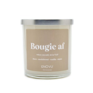 BOUGIE AF SOY Candle (Linen - Sandalwood - Vanilla -Status) Handmade - Funny Candle