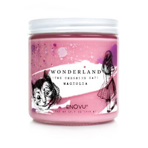 Wonderland Candle, Large Candle, Double Wick Candle, Scented Candle, Floral Candle, THE CHESHIRE CAT (Magnolia) Soy Candle 13.5oz