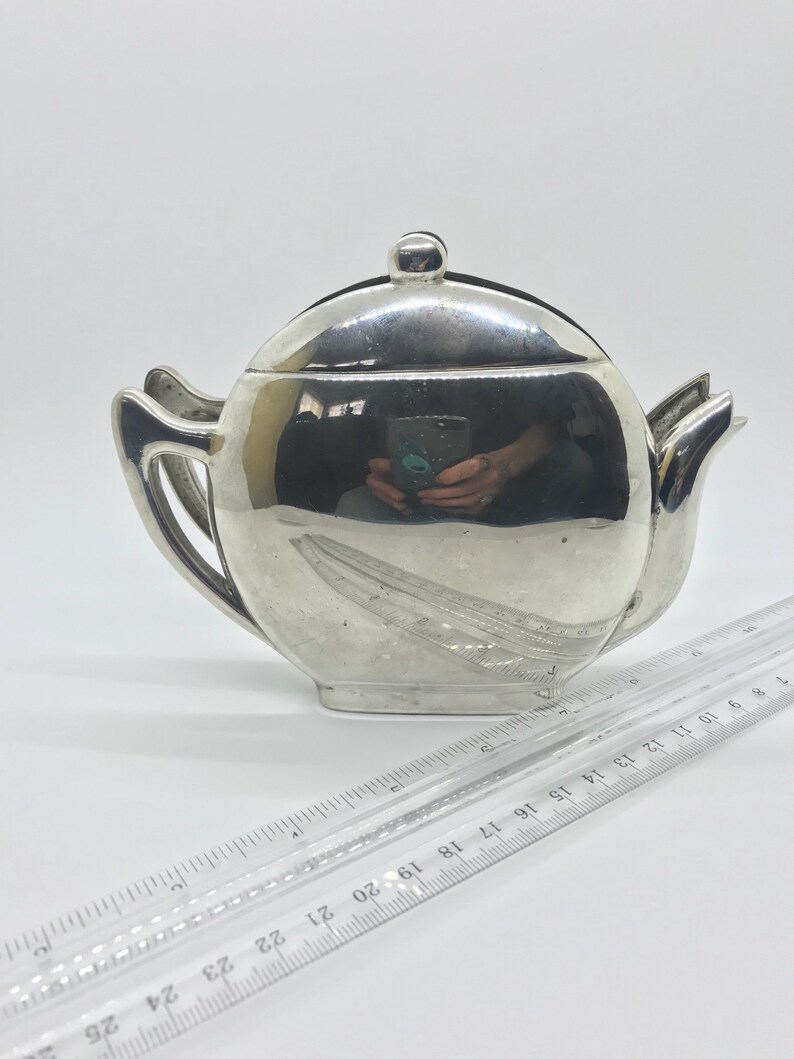 Vintage Silver Teapot Napkin Holder Mail Holder Shabby Sheik Etsy