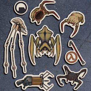 Half-Life Inspired Sticker Pack | Gamer Vinyl Decals | HL2 Headcrab Stickers