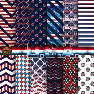 USA digital paper, USA background, USA scrapbook paper, patriotic digital paper