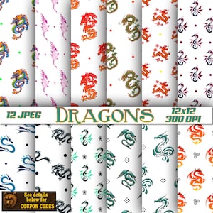 Dragon digital paper, background, digital scrapbook