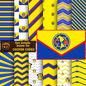 Club America digital paper, Club America background, Club America scrapbook