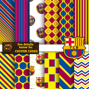 Barcelona digitales Papier, Fußball, futbol, download, Hintergrund, scrapbook, Papiere