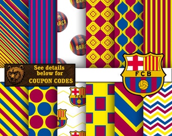 Barcelona digital paper, soccer, futbol, download, background, scrapbook, papers