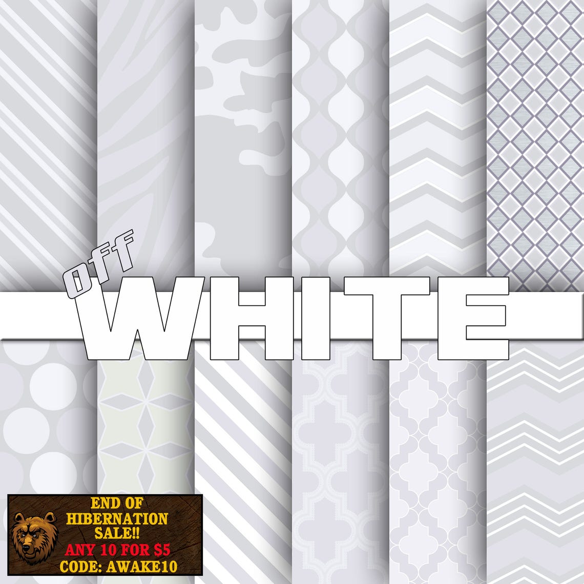 White off White Digital Paper Scrapbook Background - Etsy
