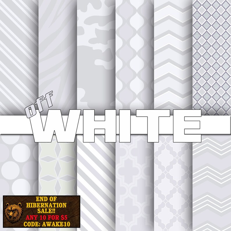 White off White Digital Paper Scrapbook Background Etsy