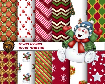 Christmas digital paper, download, background, scrapbook