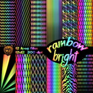 Rainbow digital paper, digital download, instant download, background, scrpabook, scrapbooking