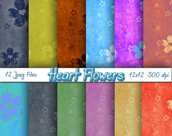 Digitales Papier Blumen, Scrapbook, Hintergrund