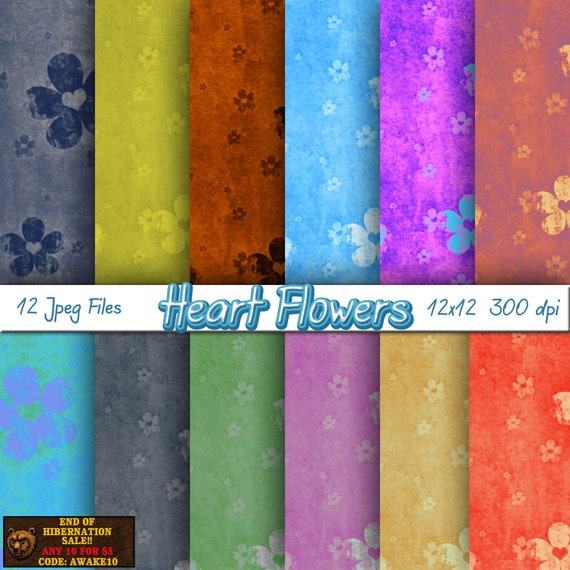 Flowers Digital Paper Scrapbook Background - Etsy