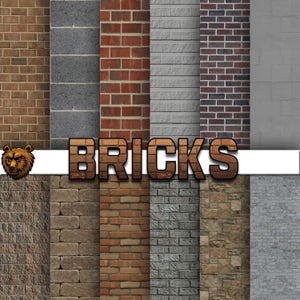 brick digital paper, brick scrapbook, brick background