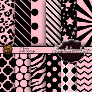 pink and black digital paper, pink and black background, pink and black scrapbook