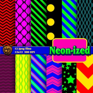 neon digital paper, digital download, instant download, background, scrapbook, paper