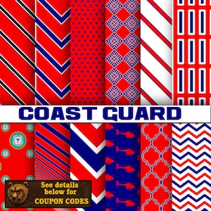 Coast Guard digital paper, background, scrapbook