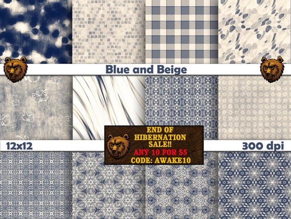 blue and beige digital paper, blue and beige background, blue and beige scrapbook