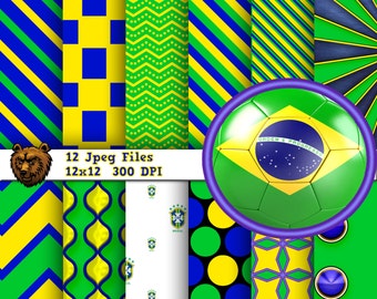 Brazil digital paper, digital scrapbook, digital background
