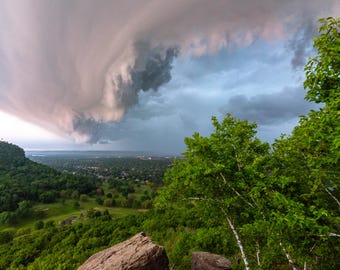 Shelf Cloud Photography Print, La Crosse Wisconsin Stormscape, Driftless Region Wall Art