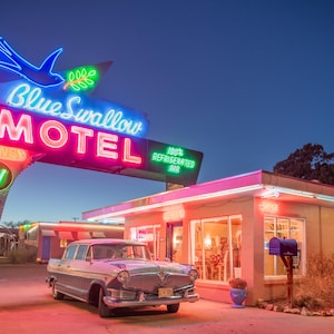 Blue Sallow Motel | Photography Wall Art | Route 66 | Classic Cars | Southwest | Tucumcari | New Mexico