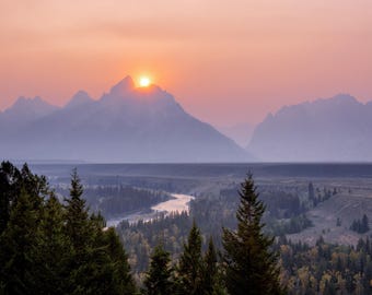 Snake River Overlook | Grand Teton Sunset Photography Print | Wyoming Mountain Landscape