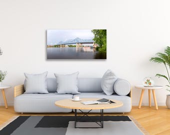 Cass Street Bridge Print | La Crosse, Wisconsin, Mississippi River Wall Art