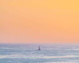 San Diego Sunset Sailboat Print | Pacific Ocean Seascape Photography