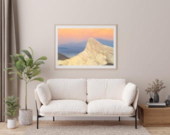 Zabriskie Point Sunrise Print | Death Valley Photography, California Wall Art