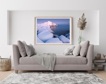 Blue Hour in Grand Marais, Minnesota in Winter