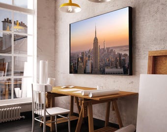 Empire State Building. New York City Skyline at Sunset