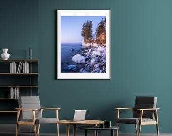 Blue Hour Winter Sunrise from Lake Superior Minnesota